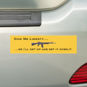 Geef me vrijheid bumpersticker (Op auto)