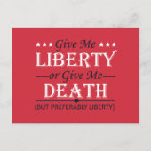 Geef me vrijheid of dood 4 juli feestdagenkaart (Voorkant)