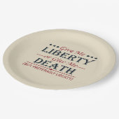 Geef me vrijheid of dood 4 juli papieren bordje (Gekanteld)