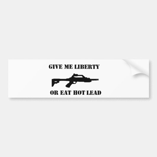 geef me vrijheid of eet warm lood bumpersticker (Voorkant)