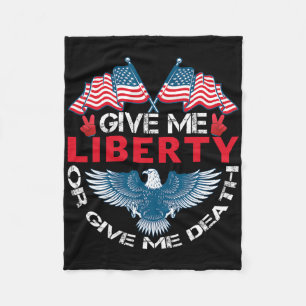 Geef me vrijheid of geef me de dood Amerikaanse vl Fleece Deken