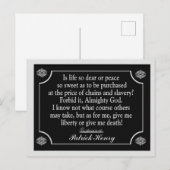 Geef me vrijheid of geef me de dood - briefkaart (Voorkant / Achterkant)