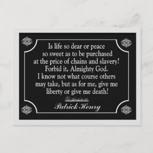 Geef me vrijheid of geef me de dood - briefkaart