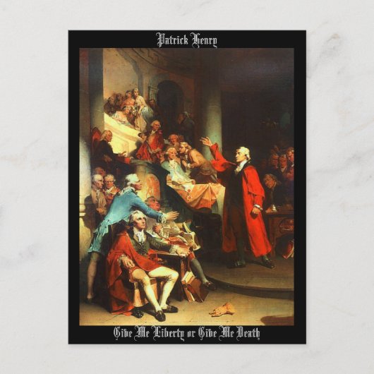 "Geef me vrijheid of geef me de dood" Briefkaart (Voorkant)