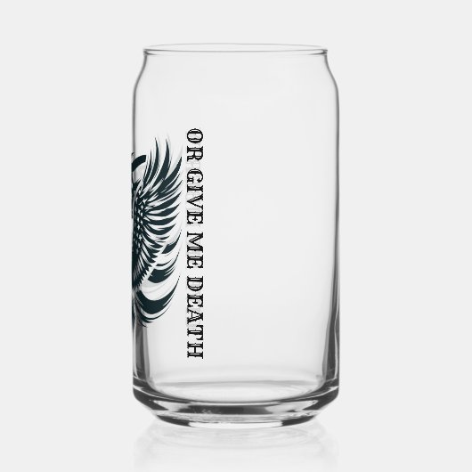 Geef me vrijheid of geef me de dood ontwerp blikvorm glas (Links)