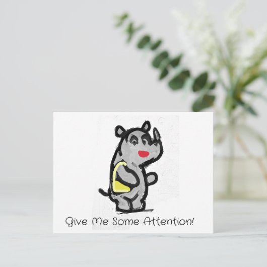 Geef me wat aandacht briefkaart (Staand voorkant)