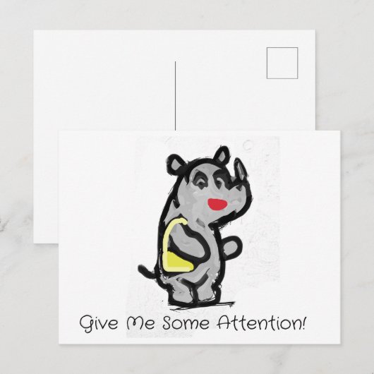 Geef me wat aandacht briefkaart (Voorkant / Achterkant)