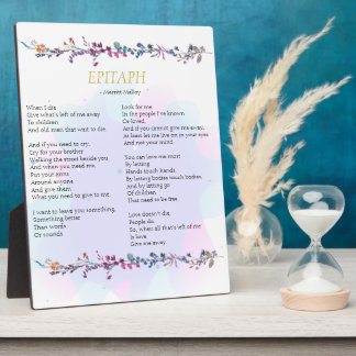 Geef Me Weg Epitaaf Gedicht Tafel Plaquette Fotoplaat