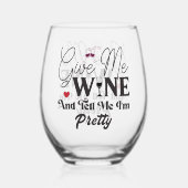 Geef me wijn & vertel me wijnstokloos glas (Achterkant)