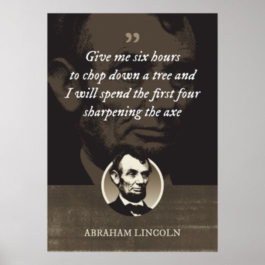 Geef me zes uur om een boom om te hakken poster (Voorkant)