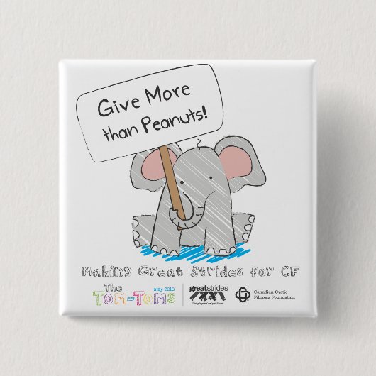 Geef meer dan pinda's! vierkante button 5,1 cm (Voorkant)