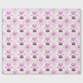 Geef meisjes de vijfde verjaardag van de Roze ball Cadeaupapier (Vlak)