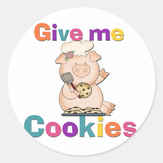 Geef mij koekjes Tshirts en geschenken Ronde Sticker (Voorkant)