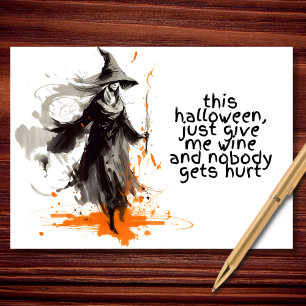 Geef mij maar Halloween wijn Kaart