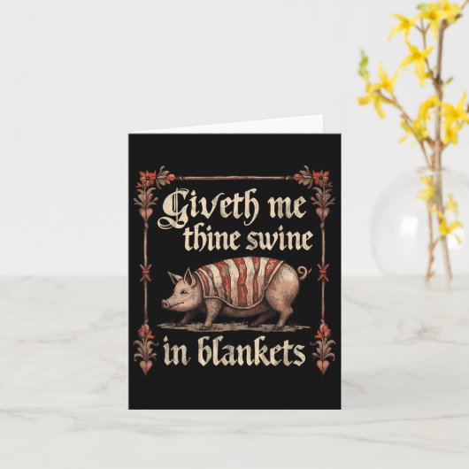 Geef mij uw zwijnen in dekens kaart (Gele Bloem)