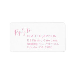 Geef moderne roze witte adresetiketten antwoord etiket