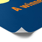 Geef Motivatie blauw nooit op - een winnaar is Poster (Hoek)