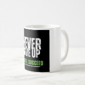 Geef Motivatie design nooit op Koffiemok (Voorkant rechts)