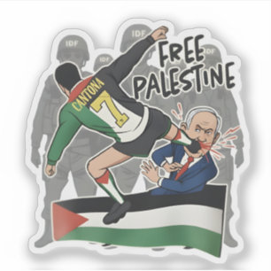Geef Netanyahu de laars Vrije Palestina karikatuur Sticker