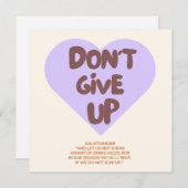 Geef niet op / Aanmoediging Kaart / Geloof (Voorkant / Achterkant)