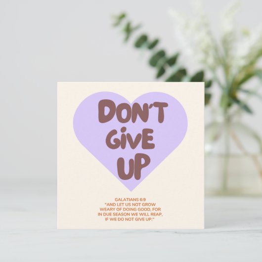 Geef niet op / Aanmoediging Kaart / Geloof (Staand voorkant)
