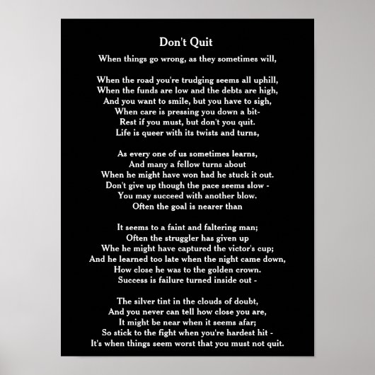 Geef niet op gedicht - poster (Voorkant)