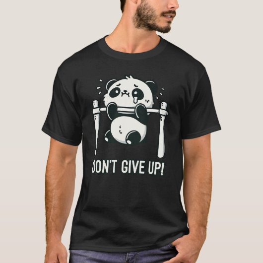 Geef niet op - Grappige Schattigee Panda Workout T-shirt (Voorkant)