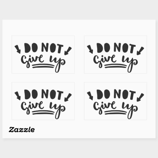 Geef niet op rechthoekige sticker (Vel)