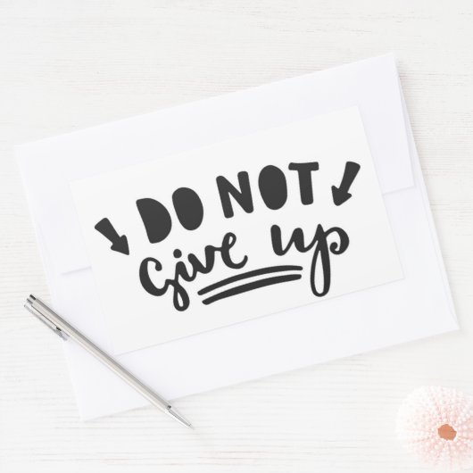 Geef niet op rechthoekige sticker (Envelop)