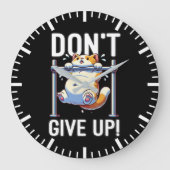 Geef niet op - Schattigee kattentraining Motivatie Grote Klok (Voorkant)