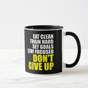 Geef niet op - Workout Motivatie Mok