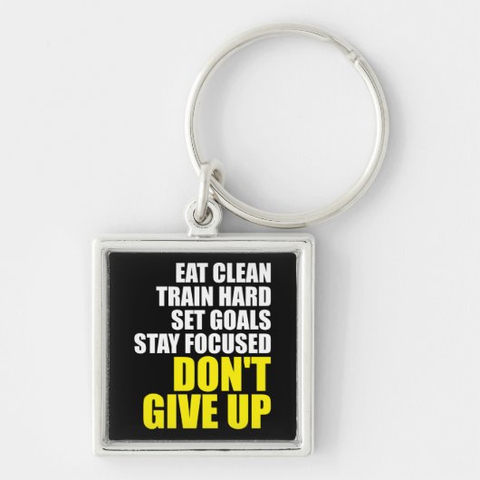 Geef niet op - Workout Motivatie Sleutelhanger (Voorkant)