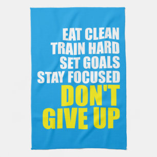 Geef niet op - Workout Motivatie Theedoek