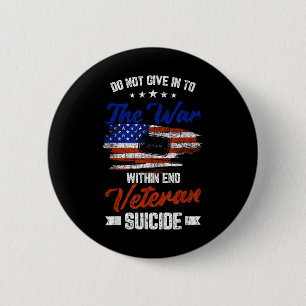 Geef niet toe aan de oorlog binnen Happy Veterans Ronde Button 5,7 Cm