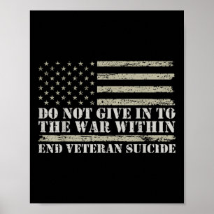 Geef niet toe aan de oorlog binnen mentale veteran poster