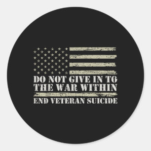 Geef Niet Toe Aan De Oorlog Binnen Veteranen Menta Ronde Sticker