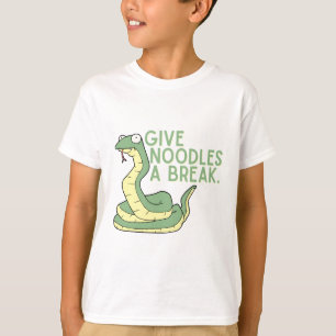 Geef noedels even een pauze schattige slang t-shirt
