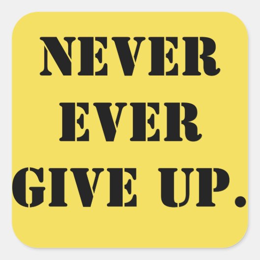 GEEF NOOIT AAN! VIERKANTE STICKER (Voorkant)