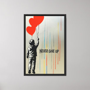 Geef nooit Balloon Boy Canvas Art Print op