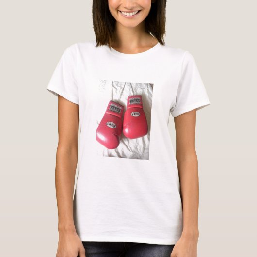 Geef nooit Boxing Womens T-shirt op (Voorkant)