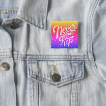 Geef nooit Button op