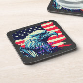 Geef nooit de Fight America Eagle USA Art op Bier Onderzetter (Linkerzijde)