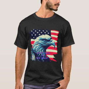 Geef nooit de Fight America Eagle USA Art op T-shirt