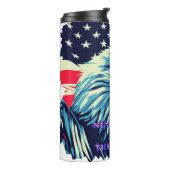 Geef nooit de Fight America Eagle USA Art op Thermosbeker (Gedraaid links)