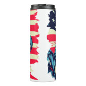 Geef nooit de Fight America Eagle USA Art op Thermosbeker (Achterkant)