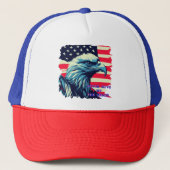 Geef nooit de Fight America Eagle USA Art op Trucker Pet (Voorkant)