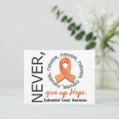 Geef nooit de hoop op Endometriale Kanker Briefkaart (Staand voorkant)
