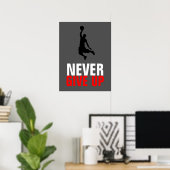 Geef nooit de Inspirerend Basketball-motivatie op Poster (Thuiskantoor)
