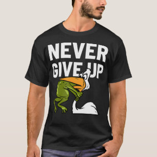 Geef nooit de kikkervogel die de grappige motivati t-shirt