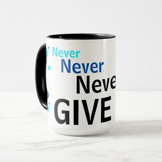 "Geef nooit de Mok van Energie op (Voorkant links)